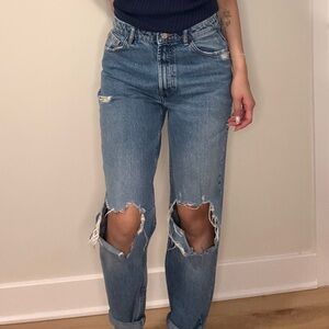 Zara Women's Light Blue Boyfriend Jeans